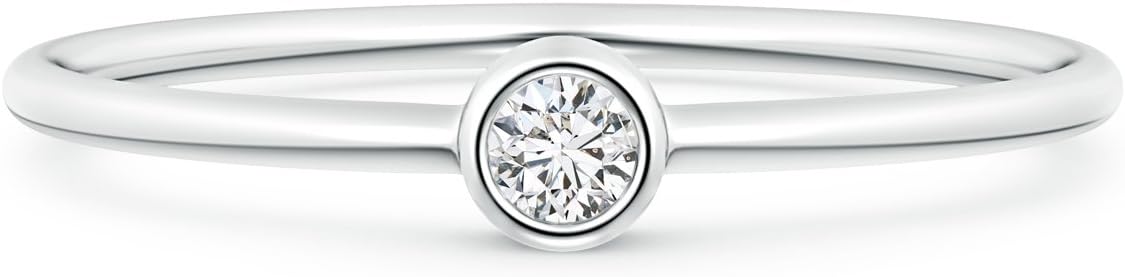 Lab Grown Diamond Stackable Promise Ring for Women in Sterling Silver/ 14K Solid Gold (Color - H, Clarity-SI2) - Diamond Jewelry Gift For Women