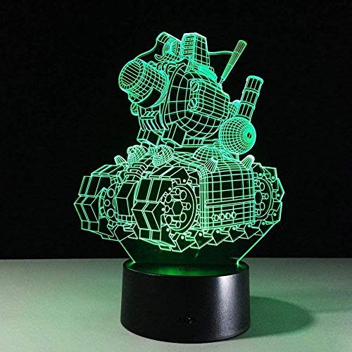 Preisvergleich Produktbild Personalisiertes 3D-Nachtlicht Led gepanzertes Fahrzeug 3D-Nachtlicht, dekorative Hauptlichter mit 7 Farben, erstaunliche Illusion 3D-Tischlampe