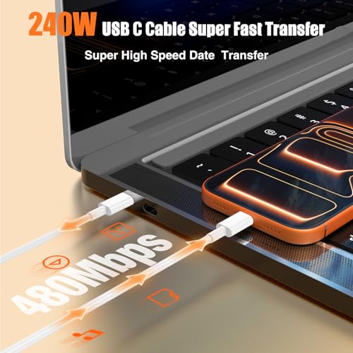 Image of LOFPYE 240W 3-Pack [3.3FT+6.6FT+10FT] USB C to USB C Cable,Type C Fast Charging Cable for iPhone Air 17 16 15 ，for Galaxy S25, for iPad, for MacBook and More
