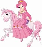 hohe Farbrillanz U24 Aufkleber Prinzessin auf Pferd Autoaufkleber Sticker