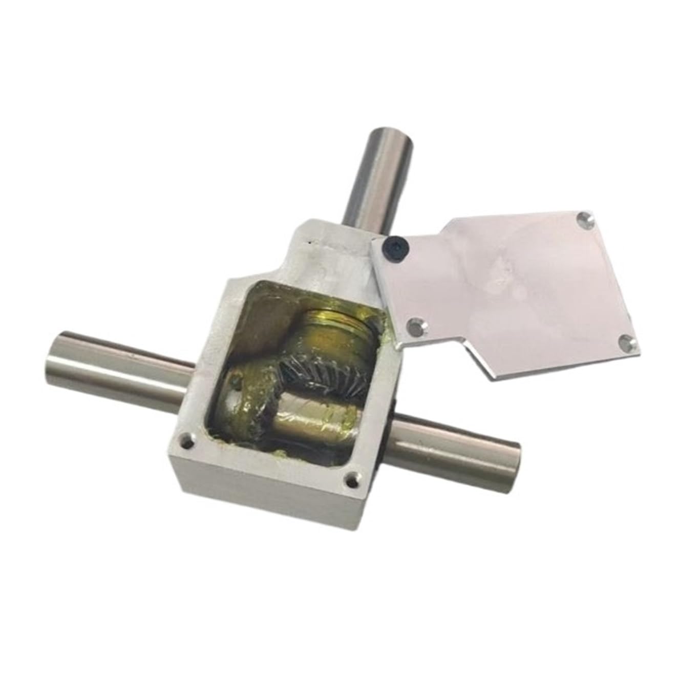 Mechanical Steering 90 Degree Right Angle Steering Driver Commutator 12mm Dual Output Shaft 1:1 Transmission Spiral Bevel Gear Reduction Gearbox Direction Transmission