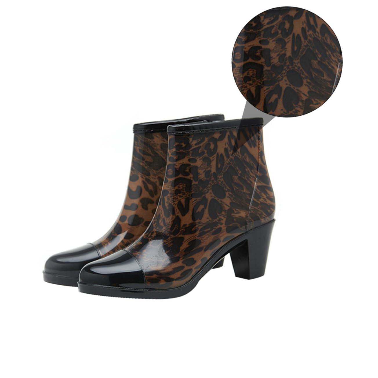 Botas De Agua De Mujer Tacones Altos Para Mujer Punta Cerrada Botines Para Con Tacon Botines De Zapatos De Tacón Para Black De Polivinilo