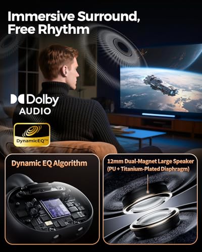 Image of SoundPEATS Clip1 Advanced Open Ear Earbuds with Hi-Res LDAC & Dolby Audio | Comfortable, Secure Clip-On Design for Sports, Workouts, Office | 40H Playtime, Fast Charging, IPX5, Bluetooth 5.4