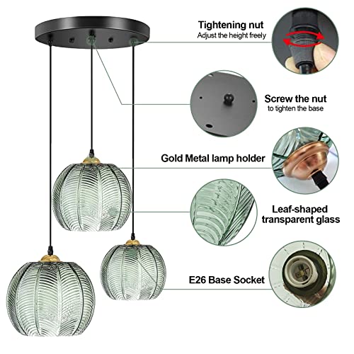 Lampe en Verre à Rayures Vertes d'Exception pour une Décoration Chic