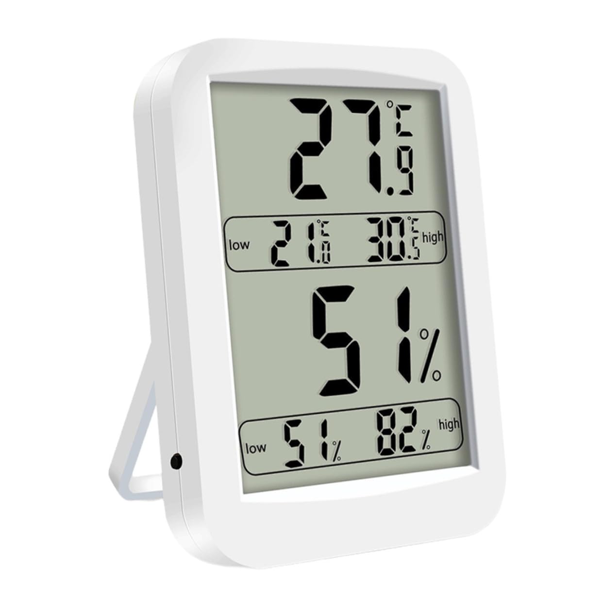 Toyvian Igrotermografo Digitale Per Interni Igrometro Display Led Termometro Ad Alta Precisione Misura Temperatura e Umidità Leggero e Portatile Bianco