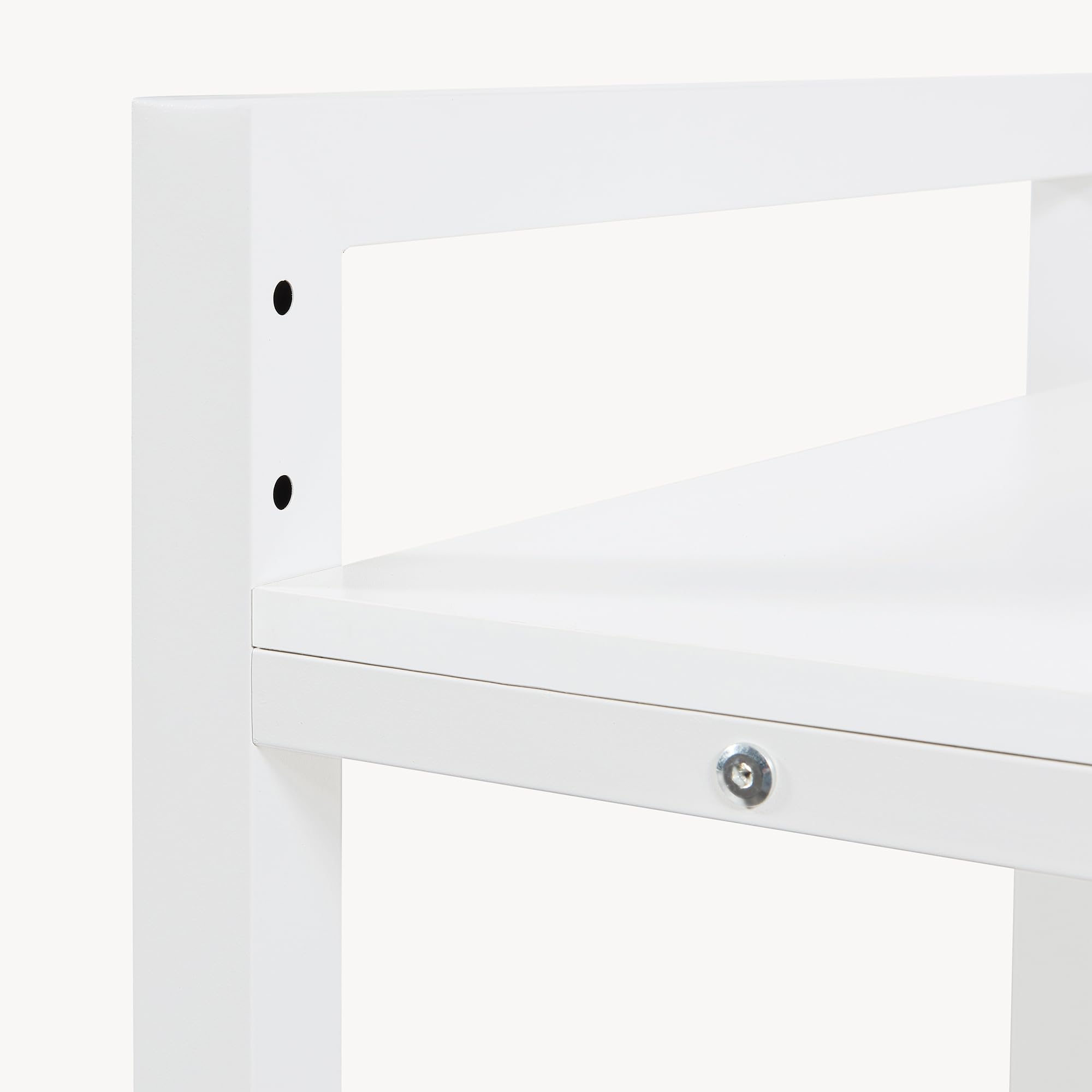 [en.casa] Scaffale per Incolonnamento Lavatrice Asciugatrice Kit di Sovrapposizione in Acciaio con Ripiano Regolabile Colonna Bucato Supporto Bagno Lavanderia 105x73x63 cm - Bianco