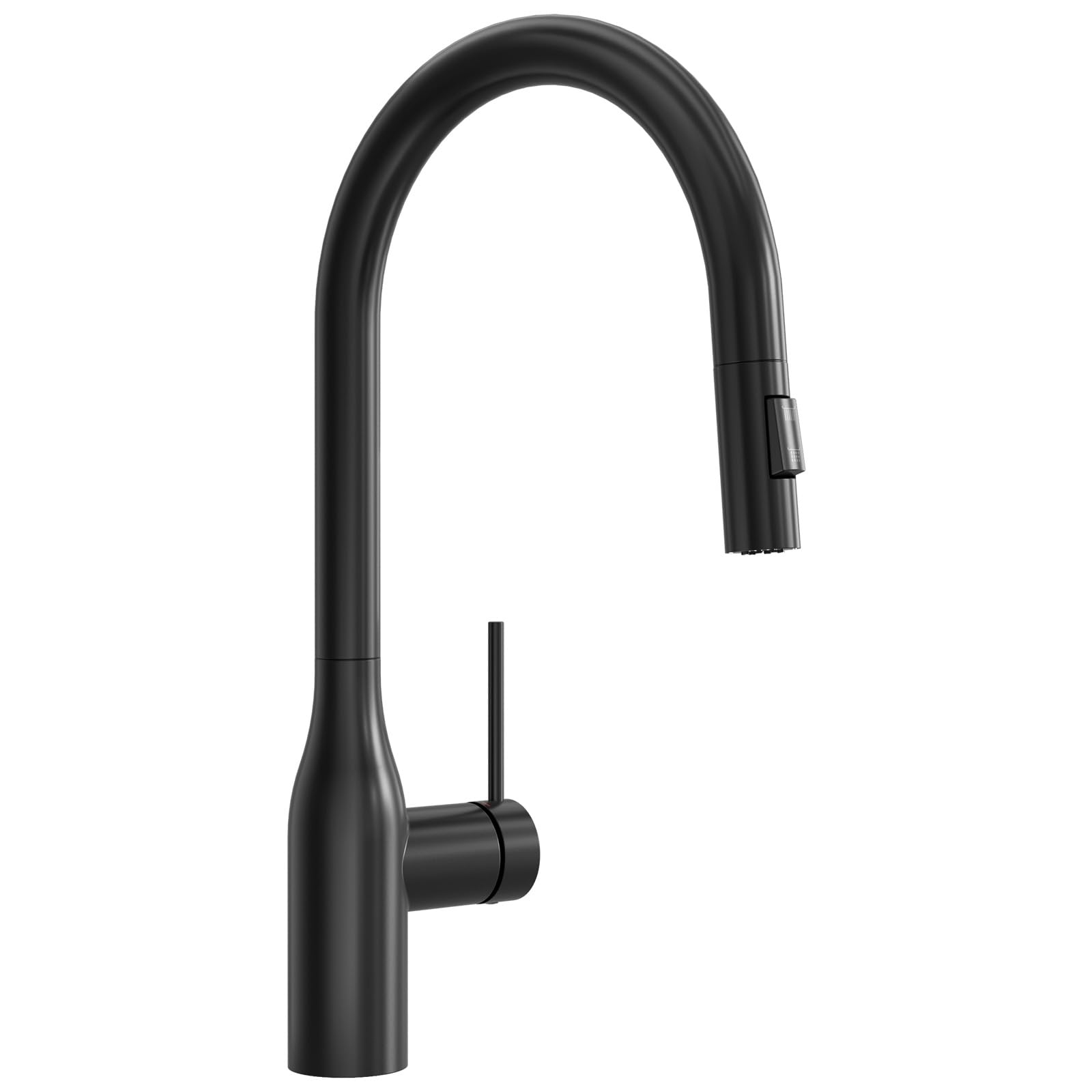 CECIPA Wasserhahn Küche Ausziehbar, Hochdruck Küchenarmatur Schwarz, 360° Schwenk Armatur Küche mit Hohem Bogen, Robust & Leckagefrei, Einfache Installation, Mischbatterie mit Zugauslauf für Spüle