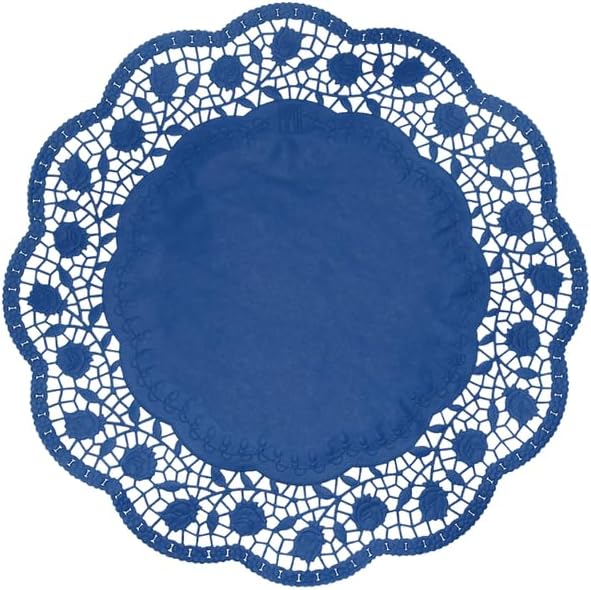 Demmler Round Cake Doilies – Cake Decoration – Diameter 36 cm – Colour: Blue – Pack of 30 – Made in Germany