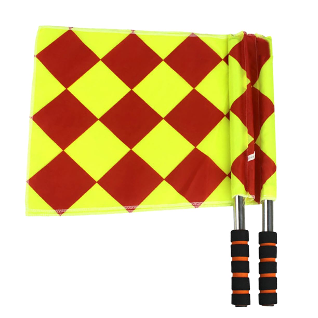 Yardwe Handheld Border Flags for Football Training 2 Pack Referee Flag Comfortable Sponge Grip Stainless Steel Rod Easy to