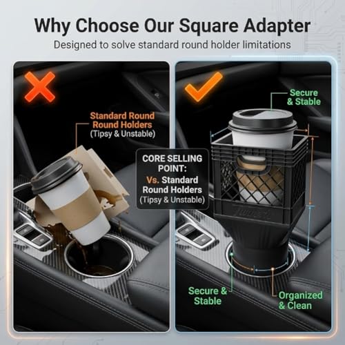 Portavasos para carro estilo caja para bebidas grandes miniatura 7