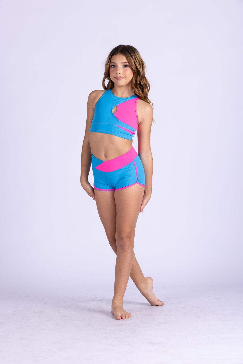Danz N Motion Dance Conventionwear for Girls Lulu Top 25300C 2 Tone Crop Tank