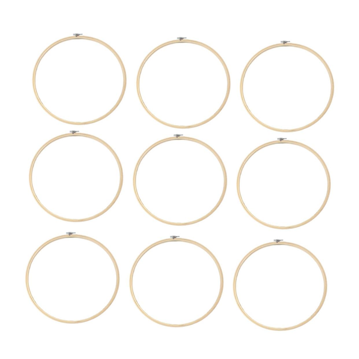 SHINEOFI Kit di 10 Cerchi per Ricamo in Bambù Phyllostachys Pubescens, Telaio per Punto Croce, Fissaggio Tessuto Stabile, per Principianti e Decorazioni Murali