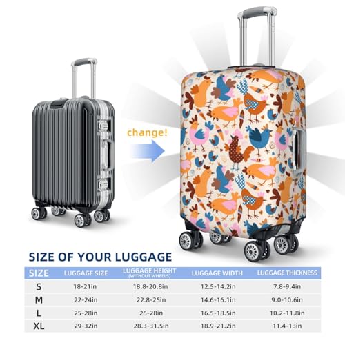 Travel Luggage Cover - Cute Chickens Washable Suitcase Covers Protector Fits 18-32 Inch Luggage4