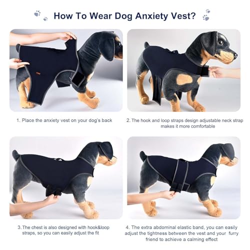 Image of Dog Anxiety Shirt,Dog Anxiety Jacket Calming Vest for Thunderstorm,Travel,Separation, Calming Coat Wrap for Dogs, Pet Stress Relief Anxiety Jacket (Dark Blue, XX-Large)