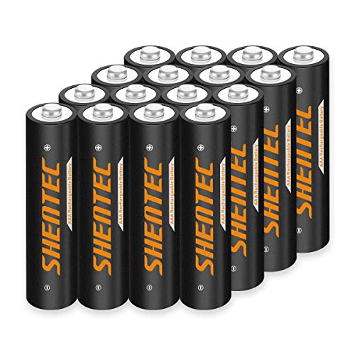 Shentec AAA Rechargeable Batteries, 1000mAh 1.2V Ni-MH High Capacity Triple A Rechargeable Batteries for Clocks, Remotes, Toys, Cameras, Flashlights and More Household Devices(16 Pack)
