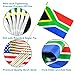 Newperlite South Africa Stick Flag South African Small Mini Hand Held Flags - Solid Wooden Pole and Spear Top,12 Pack, 5x8 Inches