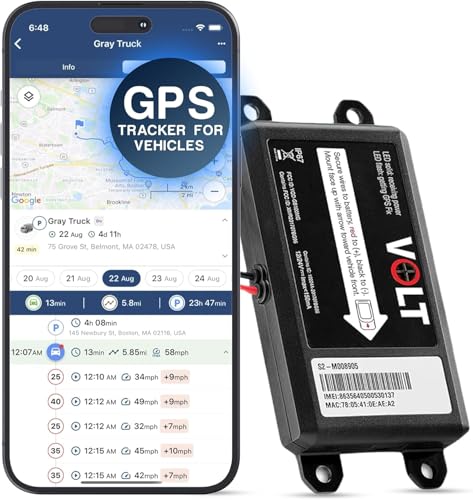 Brickhouse GPS Tracker for Vehicles - Livewire Volt 4G LTE Wired Car Tracker with GPS Tracking & Mapping - Enhance Security with Real-Time 24/7 Surveillance - Easy Installation - Subscription Required