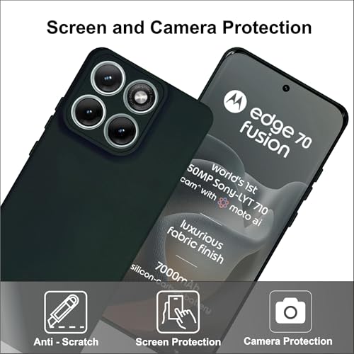 Image of SBMS Silicone Back Cover Case for Motorola Moto Edge 70 Fusion 5G | Soft Micro-Fibre Lining Inside | Camera Protection Bump | Shockproof Back Cover Case for Moto Edge 70 Fusion (Candy Cloth Green)