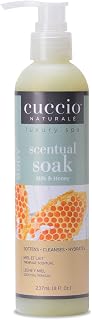 Cuccio Naturale Scentual Soak - Creamy, Liquid Wash For Mani-Pedi - No Parabens - Soften, Cleanse And Hydrate Skin - Anti-Aging Solution - Use On Hands, Body And Feet - Milk And Honey - 8 Oz