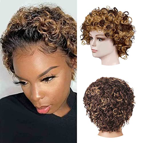 NERISSA Short Pixie Cut Wig Human Hair 13x1 Lace Front Short Wigs for Black Women Human Hair 150% Density (piano4/27#)