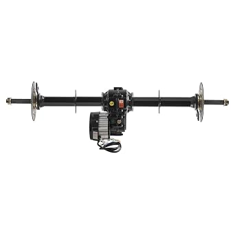 40" Rear Axle Kit with 48V 500W Brushless Motor & Differential Gearbox,4 Stud Wheel Hubs, Brake Disc for Go Kart ATV UTV Drift Trike Golf Cart Buggy 4 Wheelers Karting Dolly Cart Mower DIY Projects