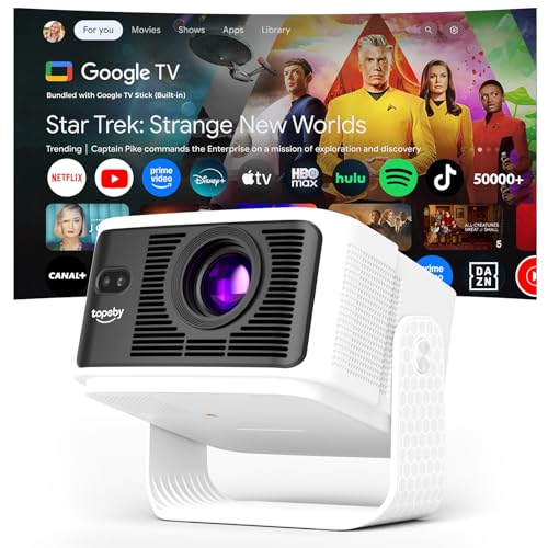Vidéoprojecteur‌ [Google TV 50000+ Apps & Soutien 4K 8K 1080p Native Rés & Correction d'Écran Automatique] 700 ANSI HDR10+, Duaux Haut-Parleurs 3D 10W,...