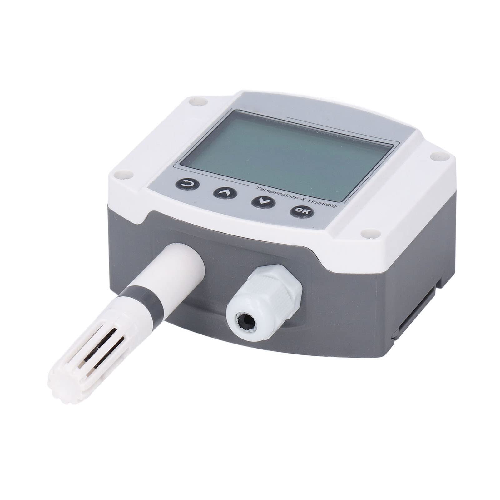 Sensore di Temperatura e Trasmettitore di umidità con Display LCD | Montaggio a Parete, Uscita 4-20 MA per Impianti Industriali