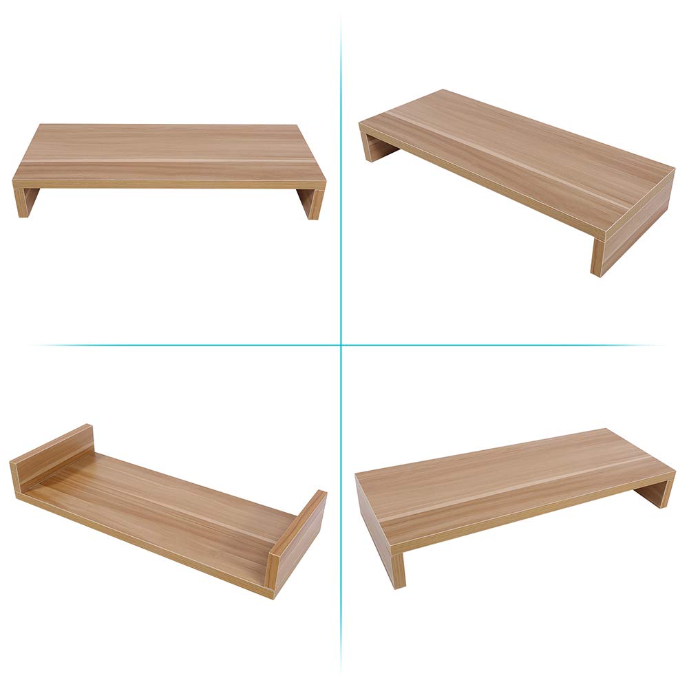 lyrlody Supporto in Legno per Monitor, Aumenta L'altezza dello Schermo del PC, Risparmia Spazio e Organizza la Scrivania, Supporto Universale Multifunzione per PC, Notebook e TV