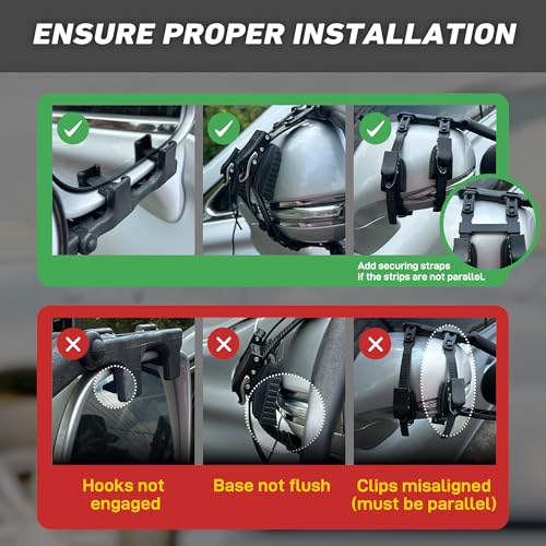 Image of MG91 Dual-Arm Towing Mirrors for Trucks, SUVs, RVs & Trailers | Dual-arm support with extra securing straps and a rubber strap helps reduce vibration on highways and rough roads. Black.