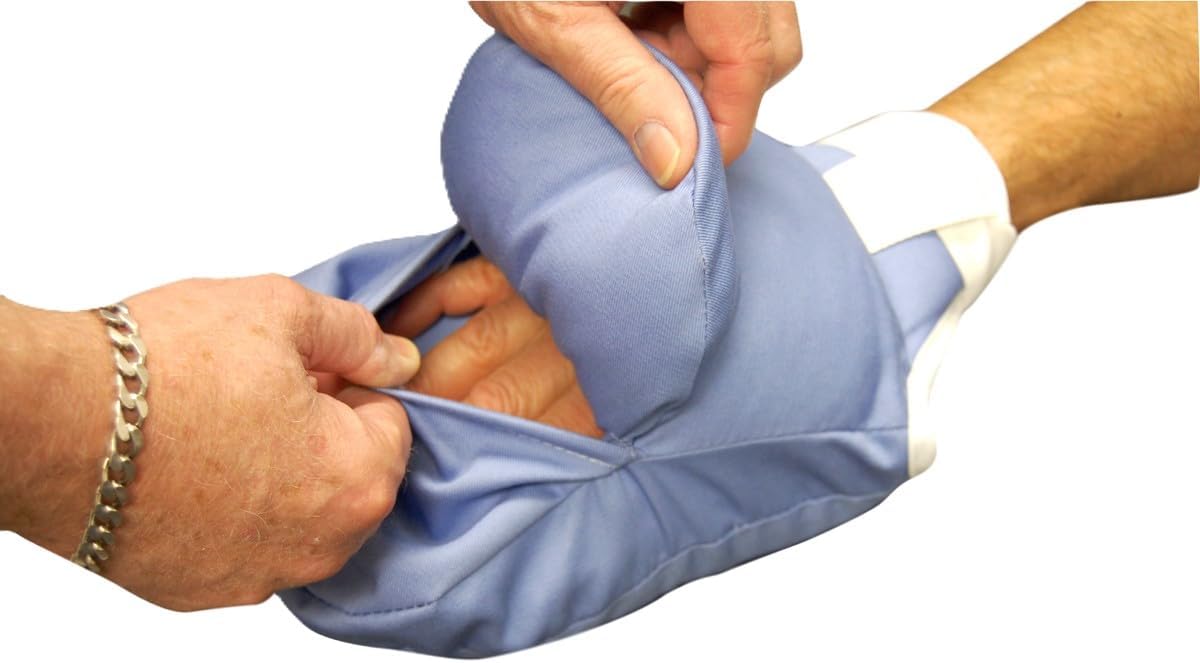 Skil-Care E-Z View Padded Mitts, Universal Size, Clear Inspection Panel for Monitoring, Restrains Finger and Hand Movement, Launderable for Easy Maintenance, 306125