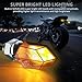 Justech 4PCS 5LEDs Motorcycle Indicators, Micro Amber Led Turn Signal Lights, Universal Motorbike Turning Indicators 12V M8 IP65 Waterproof Signal Blinkers (Transparent Lens, Amber Light)