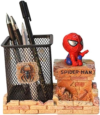 Spiderman Pen Holder, BREIS Creative Novelty Office Desk Decorations Man boy Girls Gadgets Stationery Storage Box Unique Gifts for Spiderman Fans (Red-A)