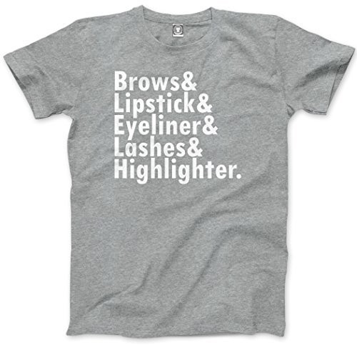 HotScamp Brows Lipstick Eyeliner Lashes Highlighter Men's Unisex T-Shirt - Heather Grey X-Large