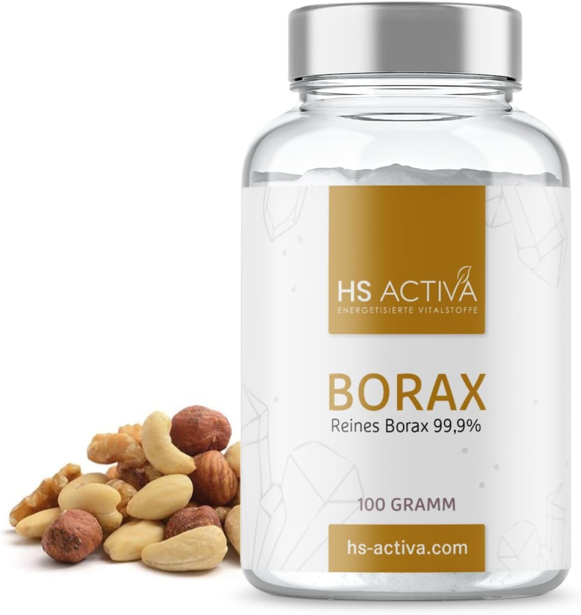 HS ACTIVA Borax 99,9% I Borsalz I Natriumtetraborat I 100 Gramm I Natürlich und Rein I Haushaltsmittel | Borax Pulver, Boron, natürlich, Haushaltsmittel, hohe Reinheit, vielseitig anwendbar