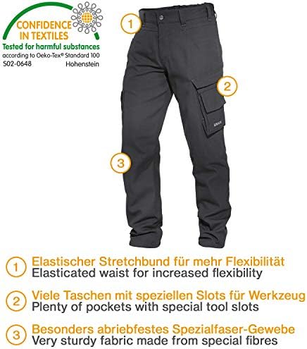 Uvex Echor werkshorts - korte premium werkbroek - cargobroek voor heren - stretchband, licht, elastisch en veel opbergruimte, zwart, 46 Kort