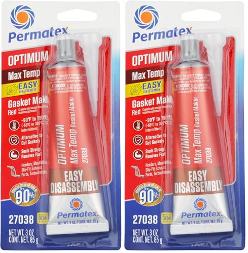 Image of Permatex 27038 Optimum Red High Temperature Gasket Maker, 3 oz (Pack of 2)