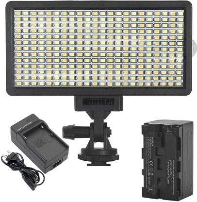 GiftMax Bi-Color Dimmable Pro LED Video Light OS-LED-308 Pocket LED Slim for All DSLR Video Cameras YouTube Video, Reels Photography Shooting with F770 Battery 4400 mAh and Fast Charger (LED 308 VIDEO LIGHT + BATTERY + FAST CHARGER)