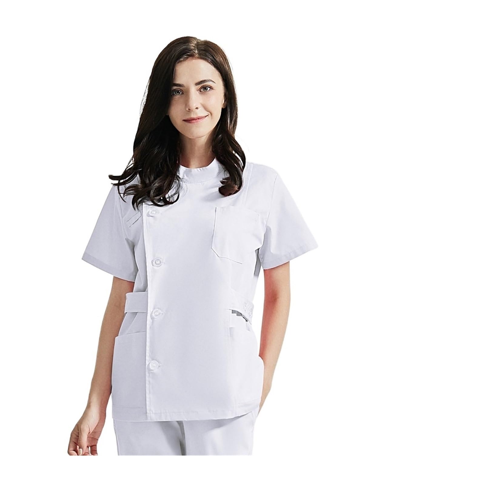 Uniformes Mujeres Servicio de Salud Enfermera Ropa de Trabajo Uniformes de SPA Precios de Mujeres Trajes(White,M)