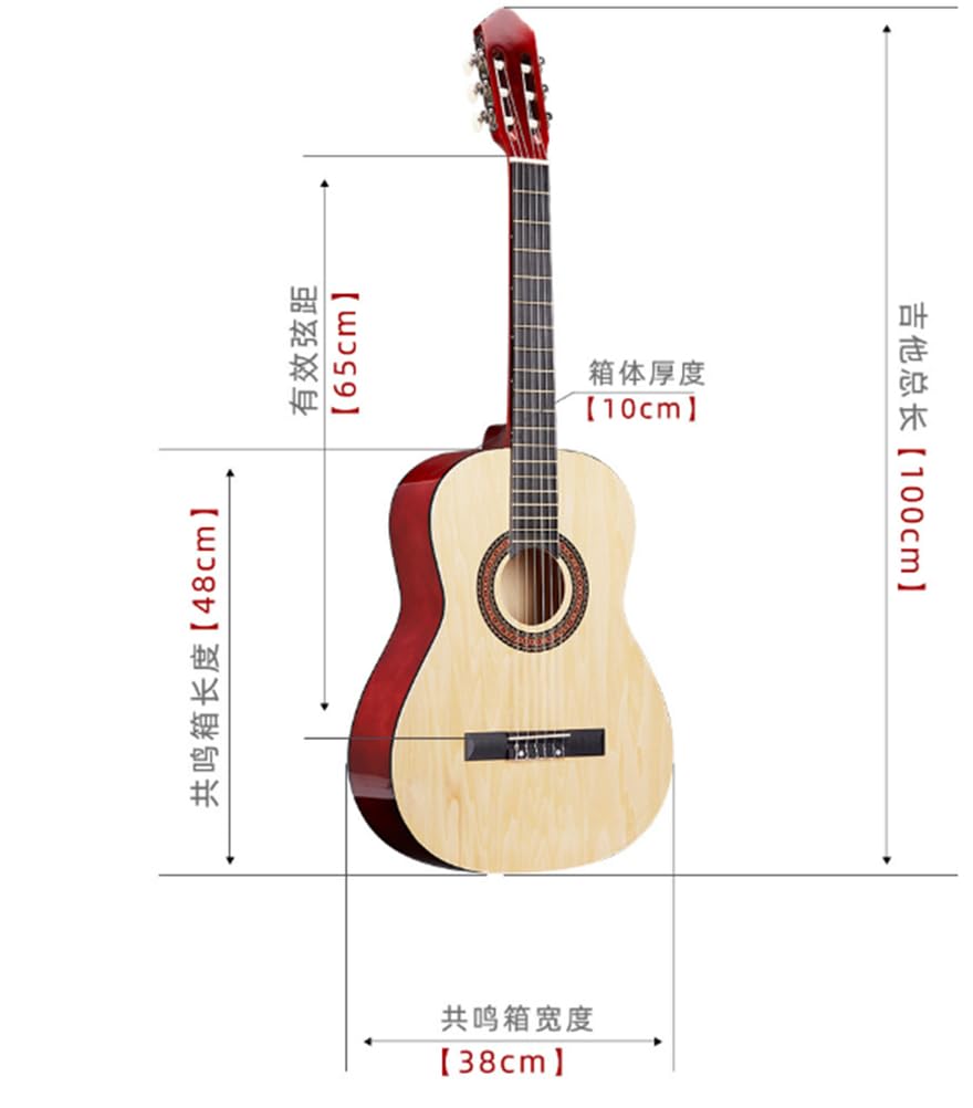 Gitara akustyczna z drewna z obudową, książki gitarowe i akcesoria dla dziewcząt/chłopców/początkujących klasyczne akustyczne nylonowe gitarę smyczkową,A