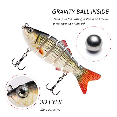 Iscas de pesca, Andoer Conjunto de 5 unidades de iscas de pesca 10 cm 20g isca dura Isca dura Armadu