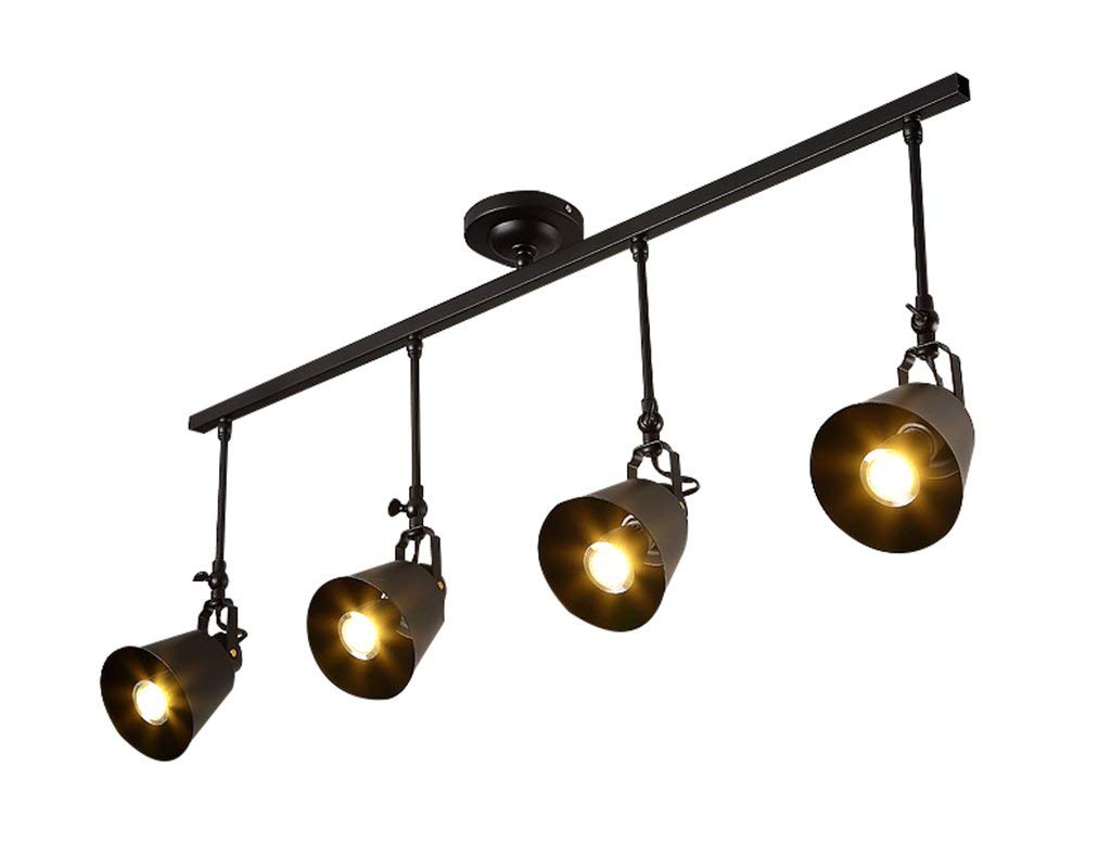 Lustre en fer rail d'éclairage salon salle à manger bar E27