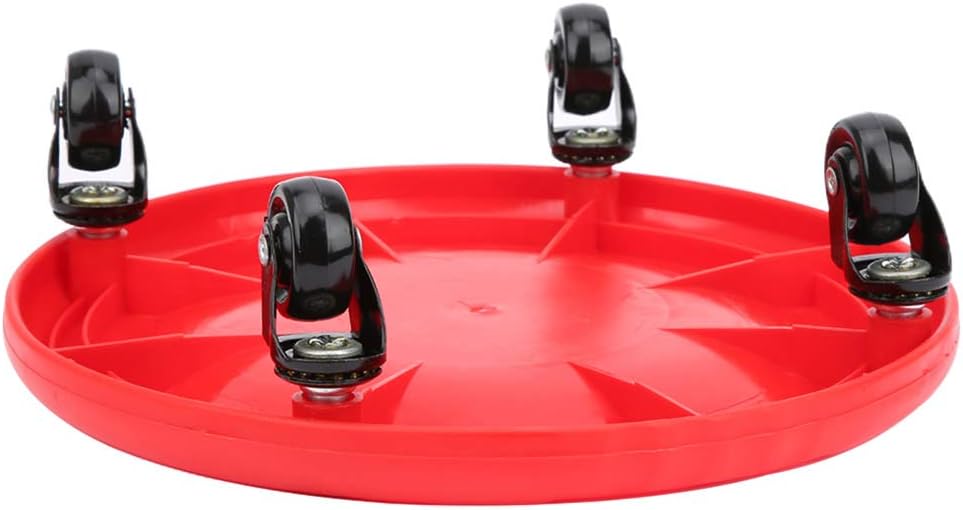 Abdominal Exercise Roller, 4 Wheel Plate Slide Disc Fitness Equipment for Home Office Gym (Red)
