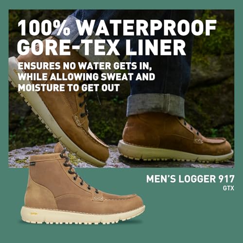 Danner Logger 917 Waterproof Moc Toe Work Boots for Men - Nubuck Leather with Breathable Gore-Tex, Vibram SPE Midsole and 917 Traction Outsole2