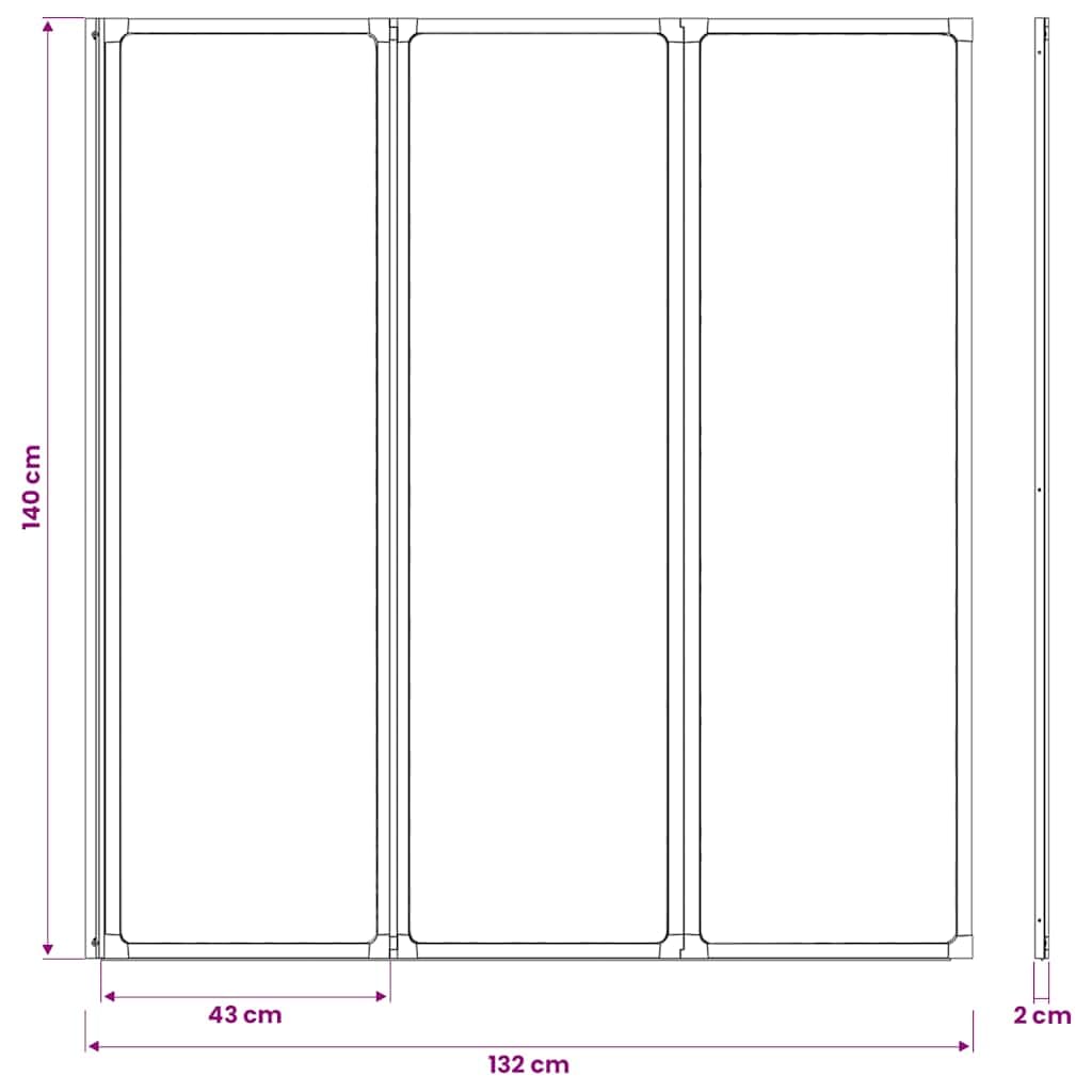Mampara de ducha plegable de aluminio, 141 x 132 cm, 3 paneles, color blanco, con tira de goma para repeler el agua, montaje universal a la izquierda o a la derecha, ahorra espacio en el baño