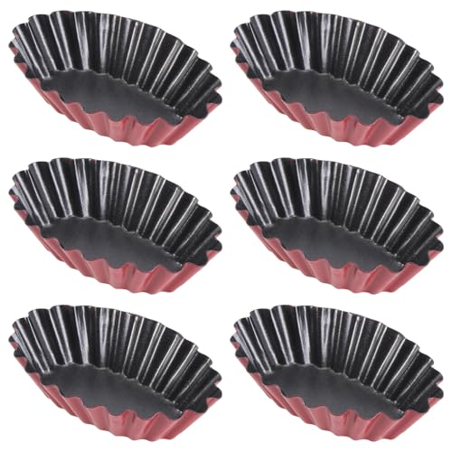 SOIMISS 6pcs Non-Stick Egg Tart Reusable Baking Tool for Cookies Pudding Chocolate High Temperature Small Tartlet Tins Cupcake Moulds