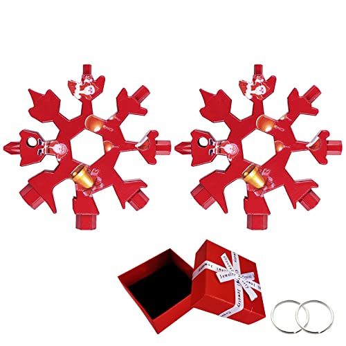 Qixuer Outil Flocon De Neige, 2 Pcs Christmas Style Clé à Flocon De Neige, Outil Multifonction Flocon De Neige 18 En 1, Gadgets For Men, Christmas Gifts For Him, Father Gifts From Daughter Son Cover