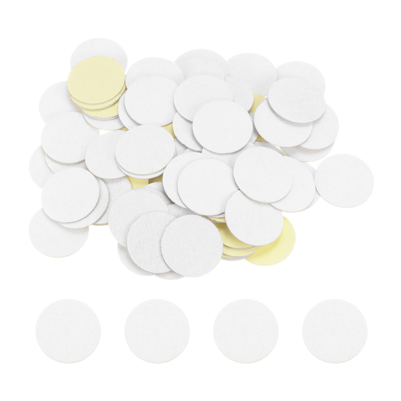 HARFINGTON 100pcs Round Adhesive Felt Circles, 35mm 1-3/8" Pre Cut Mini Felt Fabric Circles for DIY Craft Projects, White