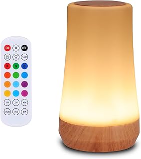 Jorunhe Night Light Kids, Touch Dimmable Bedside Lamp, USB Rechargeable Table Lamps,Smart LED Night Light with RGB Color Changing for Bedroom Gift