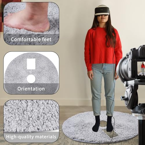 Image of VR MAT Virtual Reality Gear Gaming Mat | Non Slip, Comfortable Cushion Long Hair Floor Mat for Position Orienting | Foam Anti Fatigue Mats | Premium Accessories for Game Room | PSVR FR XR AR