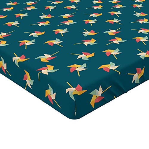 Ambesonne BS_62341_QUEEN Pinwheel Fitted Sheet, Pinwheel In Graphic Pattern Playroom Summer Fun Plays Illustration, Bed Cover thumb #2